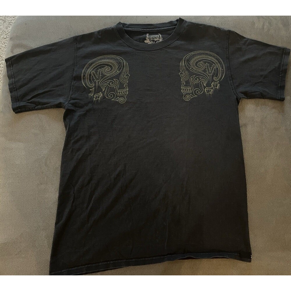 Men's Vans Black Skull Short Sleeve Shirt, Large